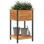 Jardinera con estante madera maciza acacia y acero 45x45x80 cm en Macetas y jardineras | Comprar online en Foru.es