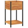 Jardinera con estante madera maciza acacia y acero 45x45x80 cm en Macetas y jardineras | Comprar online en Foru.es
