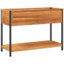 Jardinera con estante madera maciza acacia y acero 110x45x80 cm en Macetas y jardineras | Comprar online en Foru.es