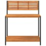 Mesa de trabajo de jardín madera de acacia y acero 90x50x110 cm en Soportes para macetas | Comprar online en Foru.es
