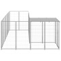 Perrera plateada 6,05 m² acero de vidaXL, Casetas y cercados para perros - Ref: Foro24-3082231, Precio: 326,49 €, Descuento: %
