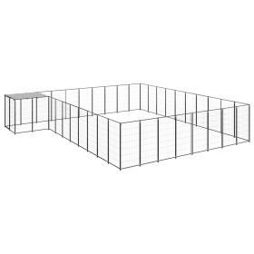 Perrera negra 25,41 m² acero de vidaXL, Casetas y cercados para perros - Ref: Foro24-3082240, Precio: 628,46 €, Descuento: %