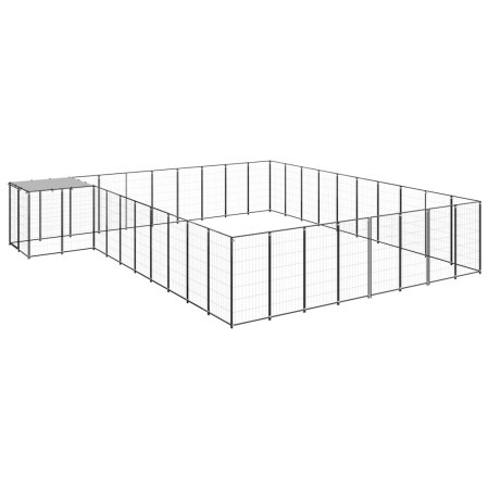 Perrera negra 25,41 m² acero de vidaXL, Casetas y cercados para perros - Ref: Foro24-3082240, Precio: 628,46 €, Descuento: %