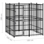Perrera de exterior de acero 3,69 m² de vidaXL, Casetas y cercados para perros - Ref: Foro24-3097956, Precio: 412,50 €, Descu...