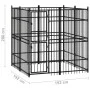 Perrera de exterior de acero 3,69 m² de vidaXL, Casetas y cercados para perros - Ref: Foro24-3097956, Precio: 412,50 €, Descu...