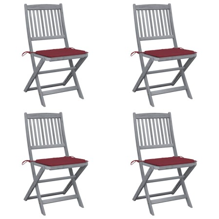 Sillas de jardín plegables 4 uds cojines madera maciza acacia en Sillas de jardín | Comprar online en Foru.es