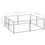 Perrera plateada 4 m² acero de vidaXL, Casetas y cercados para perros - Ref: Foro24-3082118, Precio: 138,27 €, Descuento: %