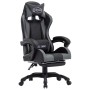 Silla gaming con reposapiés cuero sintético gris y negro de vidaXL, Sillas de oficina - Ref: Foro24-287990, Precio: 179,18 €,...