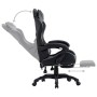 Silla gaming con reposapiés cuero sintético gris y negro de vidaXL, Sillas de oficina - Ref: Foro24-287990, Precio: 179,18 €,...