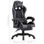 Silla gaming con reposapiés cuero sintético gris y negro de vidaXL, Sillas de oficina - Ref: Foro24-287990, Precio: 179,18 €,...