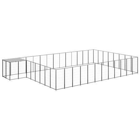Perrera negra 30,25 m² acero de vidaXL, Casetas y cercados para perros - Ref: Foro24-3082230, Precio: 661,05 €, Descuento: %
