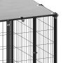 Perrera negra 30,25 m² acero de vidaXL, Casetas y cercados para perros - Ref: Foro24-3082230, Precio: 661,05 €, Descuento: %
