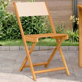 Sillas de bistró 2 uds madera maciza acacia y tela beige en Sillas de jardín | Comprar online en Foru.es