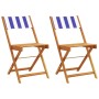 Sillas de bistró 2 uds madera maciza acacia y tela azul blanco en Sillas de jardín | Comprar online en Foru.es