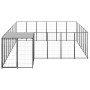 Perrera negra 12,1 m² acero de vidaXL, Casetas y cercados para perros - Ref: Foro24-3082213, Precio: 430,48 €, Descuento: %
