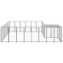 Perrera negra 12,1 m² acero de vidaXL, Casetas y cercados para perros - Ref: Foro24-3082213, Precio: 430,48 €, Descuento: %