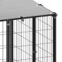 Perrera negra 12,1 m² acero de vidaXL, Casetas y cercados para perros - Ref: Foro24-3082213, Precio: 430,48 €, Descuento: %
