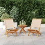 Sillas de jardín 2 uds madera maciza acacia y tela beige en Sillas de jardín | Comprar online en Foru.es