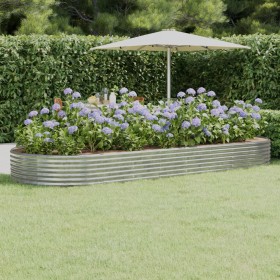 Jardinera arriate acero recubrimiento polvo plata 373x140x36 cm de vidaXL, Maceteros y jardineras - Ref: Foro24-319037, Preci...