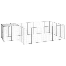 Perrera plateada 8,47 m² acero by vidaXL, Dog kennels and fences - Ref: Foro24-3082209, Price: 322,66 €, Discount: %