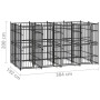 Perrera de exterior de acero 7,37 m² de vidaXL, Casetas y cercados para perros - Ref: Foro24-3097939, Precio: 971,45 €, Descu...