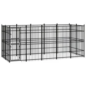 Steel outdoor kennel 9.22 m² by vidaXL, Dog kennels and fences - Ref: Foro24-3097959, Price: 753,24 €, Discount: %