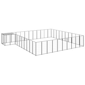 Perrera negra 31,46 m² acero de vidaXL, Casetas y cercados para perros - Ref: Foro24-3082241, Precio: 661,05 €, Descuento: %
