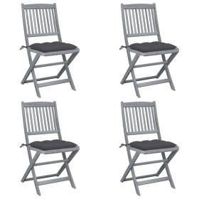 Sillas de jardín plegables 4 uds cojines madera maciza acacia en Sillas de jardín | Comprar online en Foru.es