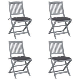 Sillas de jardín plegables 4 uds cojines madera maciza acacia en Sillas de jardín | Comprar online en Foru.es
