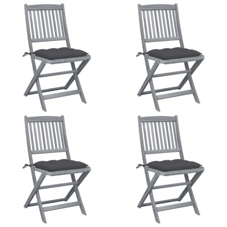 Sillas de jardín plegables 4 uds cojines madera maciza acacia en Sillas de jardín | Comprar online en Foru.es