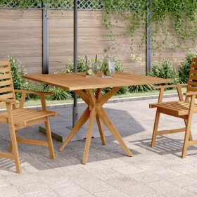 Mesa de jardín cuadrada madera maciza de acacia 110x110x75 cm en Mesas de jardín | Comprar online en Foru.es