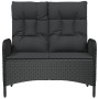 Banco de jardín reclinable con cojines ratán PE negro 107 cm de vidaXL, Bancos de jardín - Ref: Foro24-319894, Precio: 154,58...