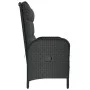 Banco de jardín reclinable con cojines ratán PE negro 107 cm de vidaXL, Bancos de jardín - Ref: Foro24-319894, Precio: 159,07...