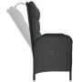Banco de jardín reclinable con cojines ratán PE negro 107 cm de vidaXL, Bancos de jardín - Ref: Foro24-319894, Precio: 159,07...