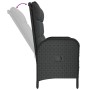 Banco de jardín reclinable con cojines ratán PE negro 107 cm de vidaXL, Bancos de jardín - Ref: Foro24-319894, Precio: 154,58...