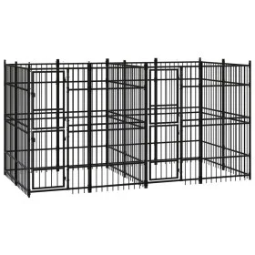 Steel outdoor kennel 7.37 m² by vidaXL, Dog kennels and fences - Ref: Foro24-3098010, Price: 758,97 €, Discount: %