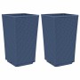 Jardineras 2 unidades PP azul gris 32,5x32,5x57 cm en Macetas y jardineras | Comprar online en Foru.es
