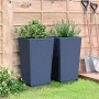 Jardineras 2 unidades PP azul gris 32,5x32,5x57 cm en Macetas y jardineras | Comprar online en Foru.es