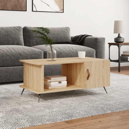 Mesa de centro madera contrachapada roble Sonoma 90x50x40 cm de vidaXL, Mesas de centro - Ref: Foro24-829463, Precio: 46,00 €...