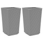 Jardineras 2 unidades PP gris claro 32,5x32,5x57 cm en Macetas y jardineras | Comprar online en Foru.es