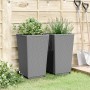 Jardineras 2 unidades PP gris claro 32,5x32,5x57 cm en Macetas y jardineras | Comprar online en Foru.es