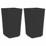 Jardineras 2 unidades PP negro 32,5x32,5x57 cm en Macetas y jardineras | Comprar online en Foru.es