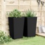 Jardineras 2 unidades PP negro 32,5x32,5x57 cm en Macetas y jardineras | Comprar online en Foru.es