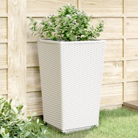 Jardineras 2 unidades PP blanco 32,5x32,5x57 cm en Macetas y jardineras | Comprar online en Foru.es
