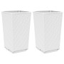 Jardineras 2 unidades PP blanco 32,5x32,5x57 cm en Macetas y jardineras | Comprar online en Foru.es