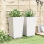 Jardineras 2 unidades PP blanco 32,5x32,5x57 cm en Macetas y jardineras | Comprar online en Foru.es