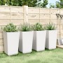Jardineras 4 unidades PP blanco 32,5x32,5x57 cm en Macetas y jardineras | Comprar online en Foru.es