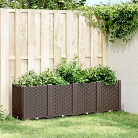 Jardinera PP marrón 160x40x53 cm en Macetas y jardineras | Comprar online en Foru.es