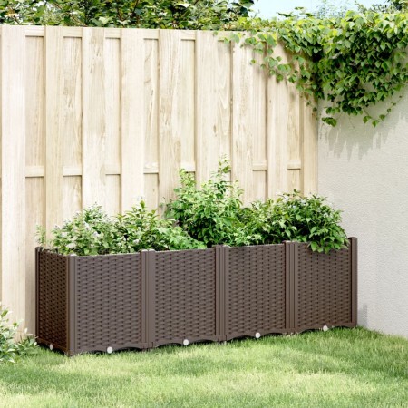 Jardinera PP marrón 160x40x53 cm en Macetas y jardineras | Comprar online en Foru.es