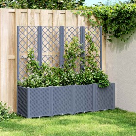 Jardinera con enrejado PP azul gris 160x40x140 cm en Macetas y jardineras | Comprar online en Foru.es